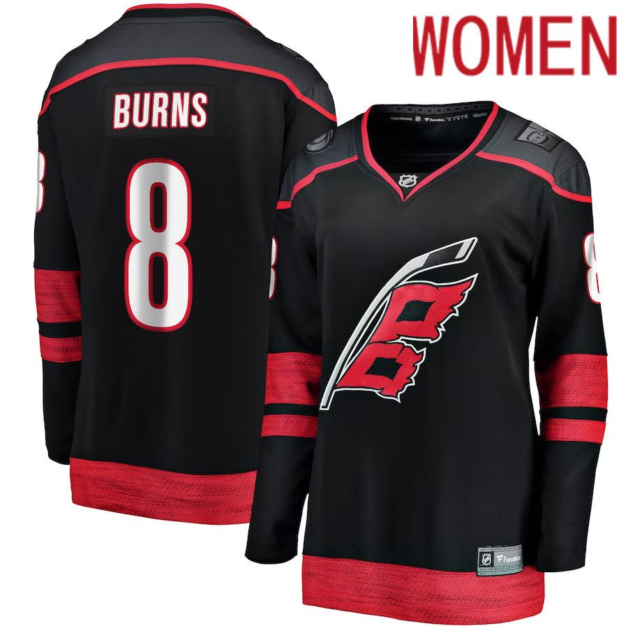 Women Carolina Hurricanes #8 Brent Burns Fanatics Branded Black Home Breakaway Player NHL Jersey